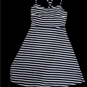 Old Navy Navy and White Striped Dress